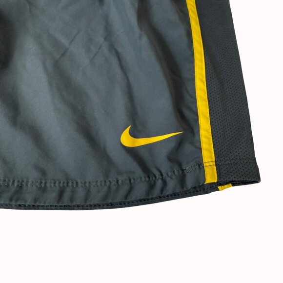 Nike Running Shorts Mens Size L Athletic Gym Training Gray Yellow Dri Fit - Picture 6 of 15